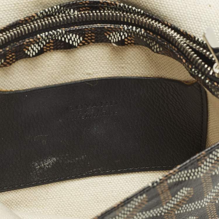 Pre Owned Goyard Plumet Black Goyardine Coated Canvas and Leather Pocket Wallet