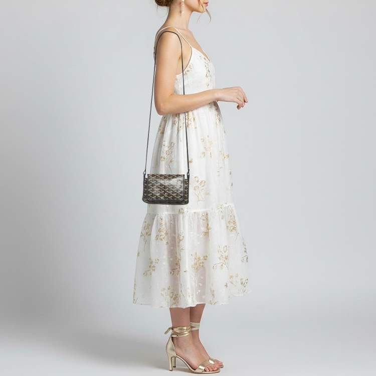 Pre Owned Goyard Plumet Black Goyardine Coated Canvas and Leather Pocket Wallet