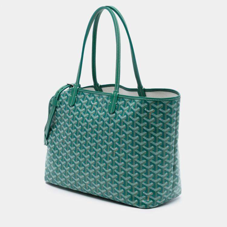 Pre Owned Goyard Green Goyardine Chien Gris Pet Carrier