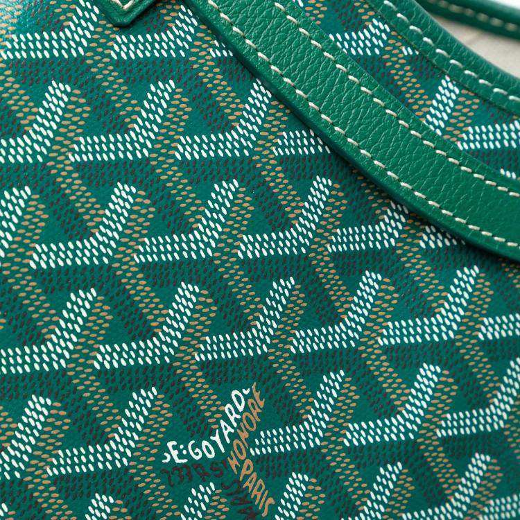 Pre Owned Goyard Green Goyardine Chien Gris Pet Carrier