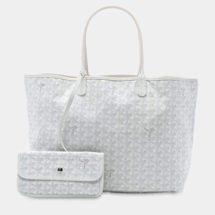 Pre Owned Goyard White Goyardine Saint Louis PM