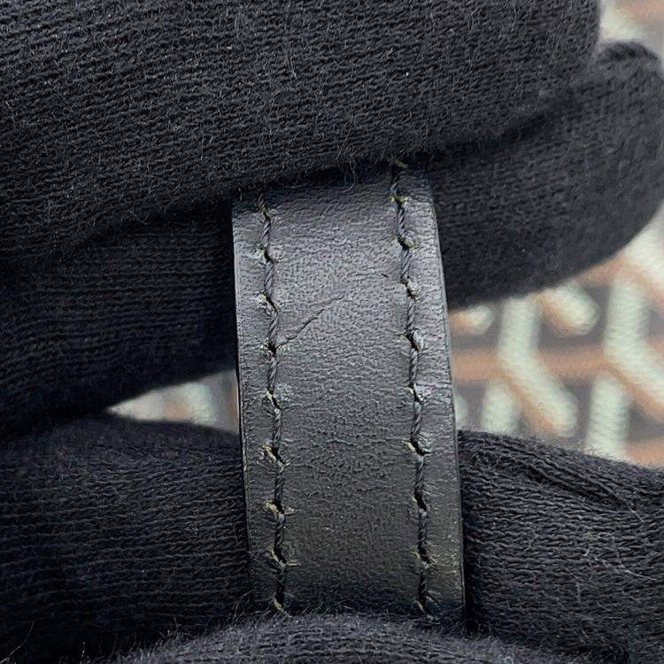 Pre Owned Goyard Cupvert Black Pvc Leather Size Pm