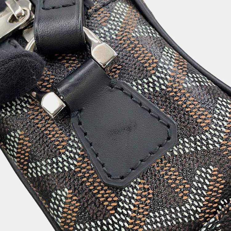 Pre Owned Goyard Cupvert Black Pvc Leather Size Pm