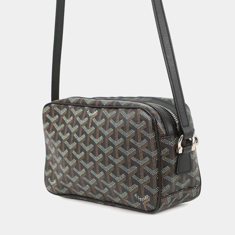 Pre Owned Goyard Cupvert Black Pvc Leather Size Pm