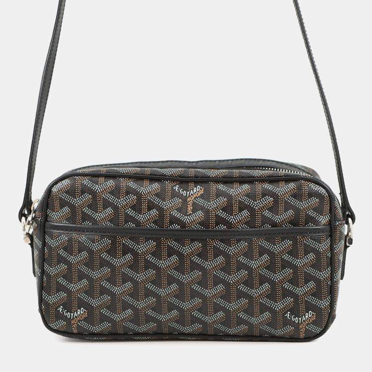 Pre Owned Goyard Cupvert Black Pvc Leather Size Pm