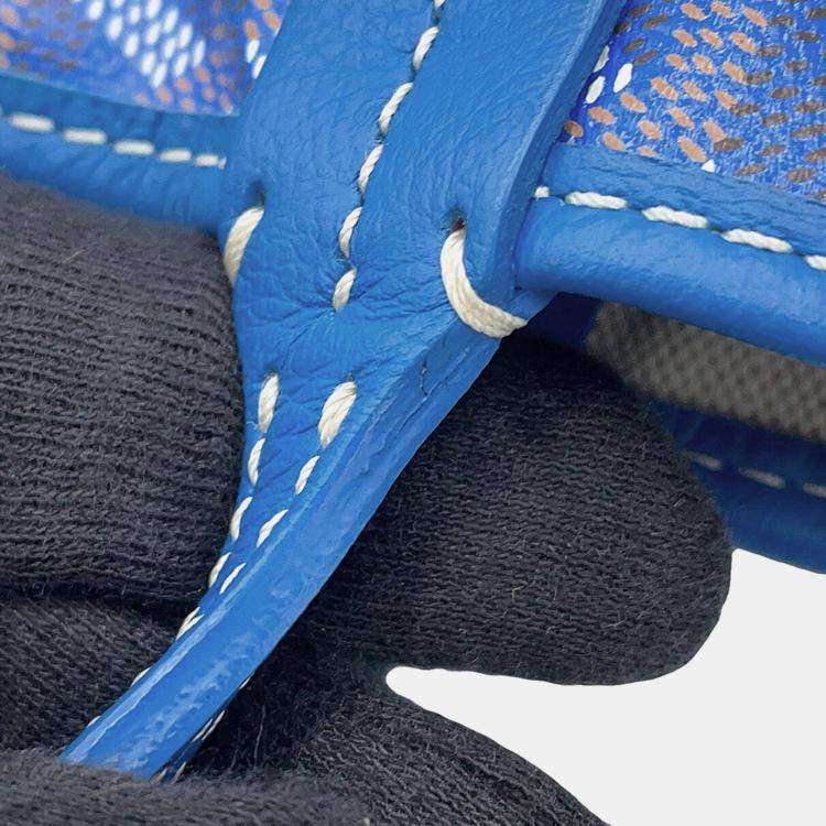 مملوكة مسبقًا Goyard Saint Louis Blue Canvas Leather PM Handbag