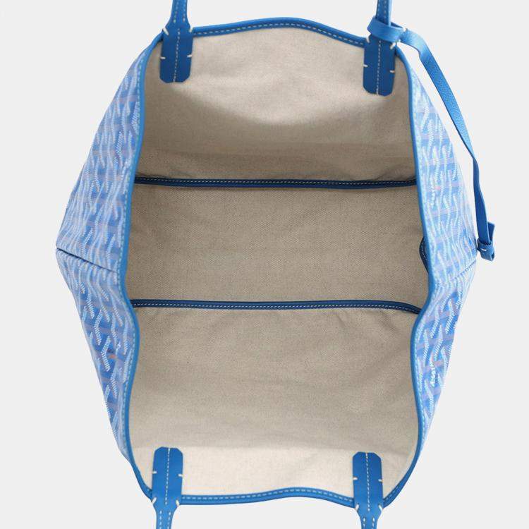 مملوكة مسبقًا Goyard Saint Louis Blue Canvas Leather PM Handbag