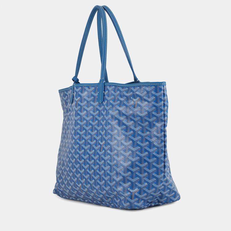 مملوكة مسبقًا Goyard Saint Louis Blue Canvas Leather PM Handbag