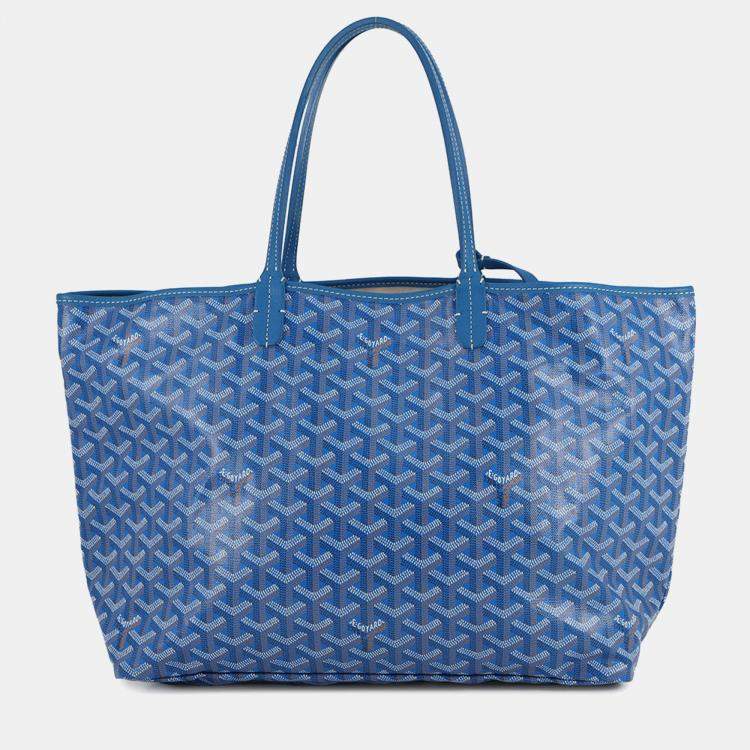 مملوكة مسبقًا Goyard Saint Louis Blue Canvas Leather PM Handbag