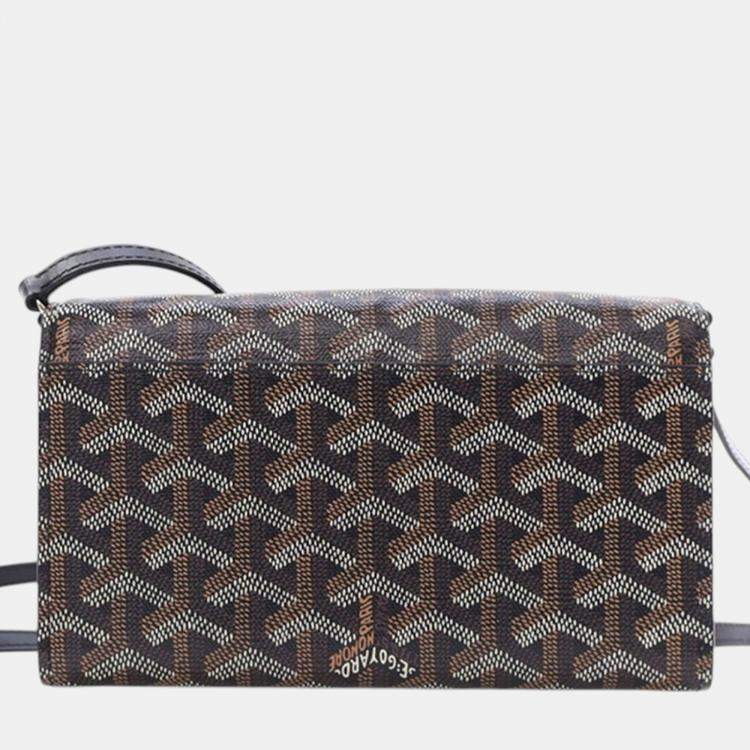 Pre Owned Goyard Black Goyardine Varenne Continental Wallet On Strap