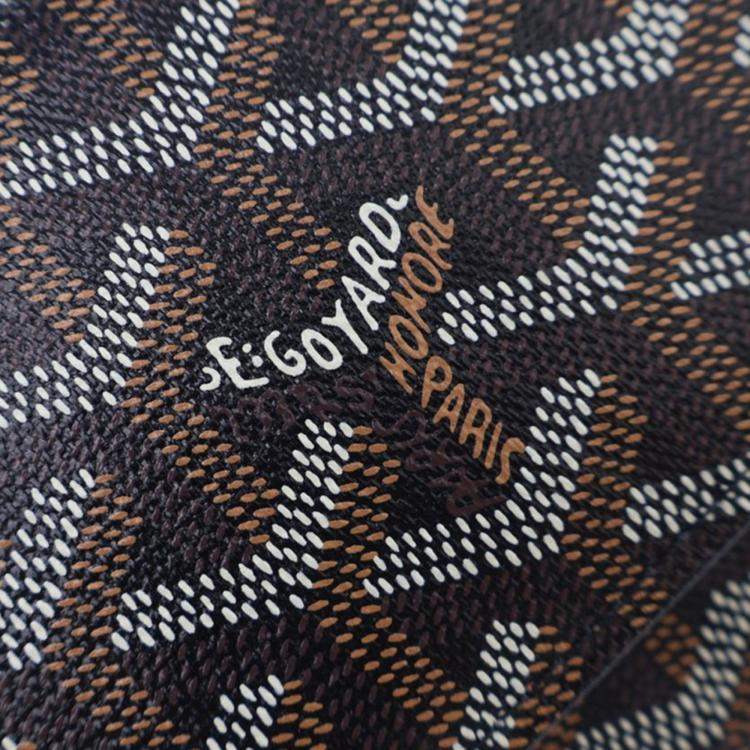 Pre Owned Goyard Black Goyardine Varenne Continental Wallet On Strap