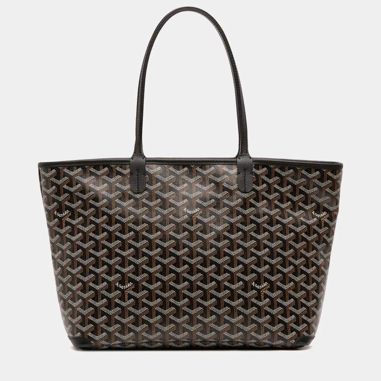 Pre Owned Goyard Black Goyardine Artois PM