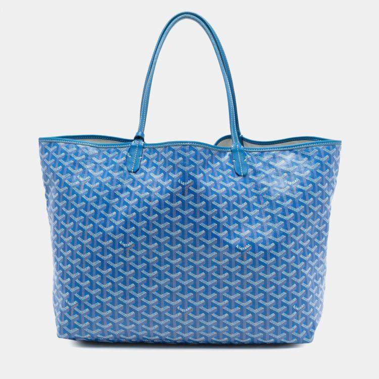Pre Owned Goyard Blue Goyardine Saint Louis GM