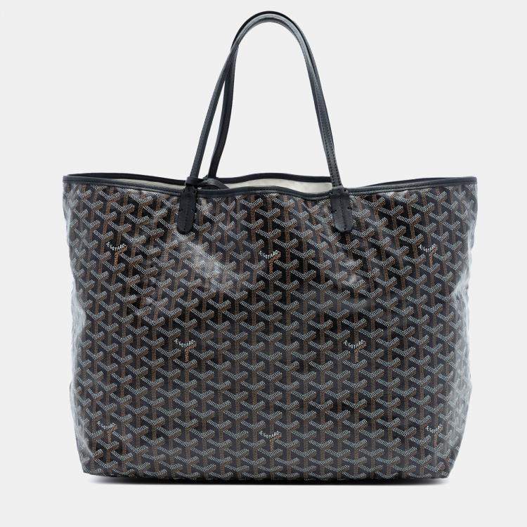 Pre Owned Goyard Black Goyardine Saint Louis GM