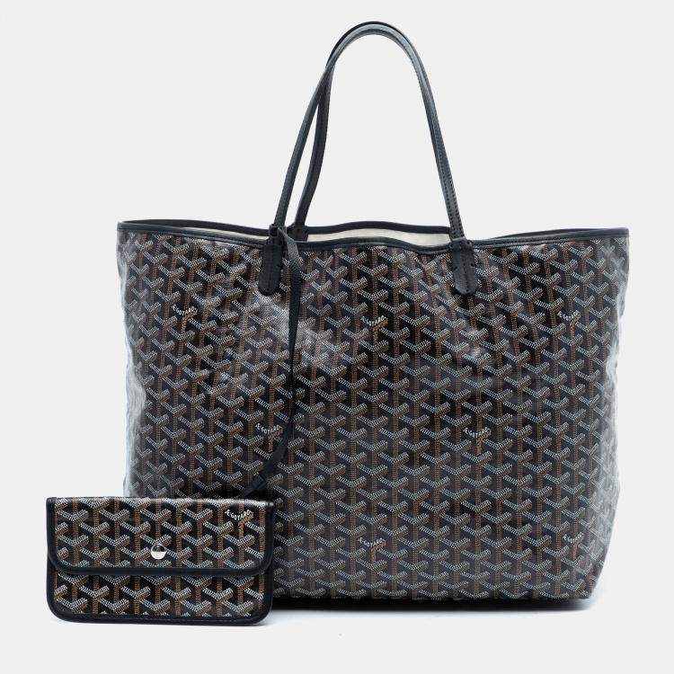 Pre Owned Goyard Black Goyardine Saint Louis GM