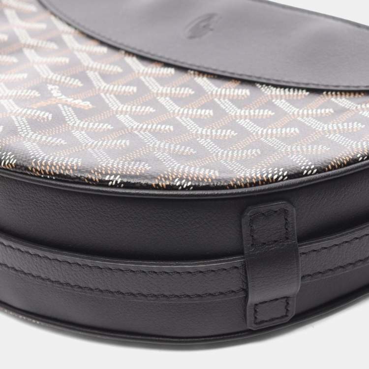 Pre Owned Goyard Hirondelle Shoulder Bag Coated Canvas And Leather Black Multicolor