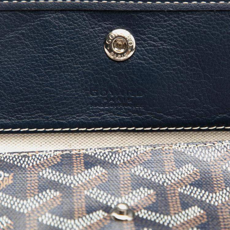 Pre Owned Goyard Saint Louis Gm Tote Bag Navy Leather