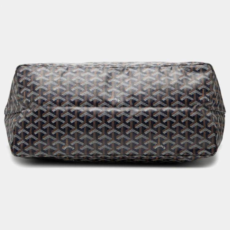 Pre Owned Goyard Saint Louis Gm Tote Bag Navy Leather