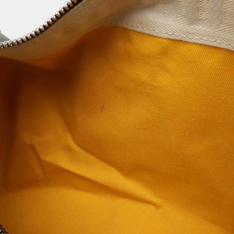 Pre Owned Goyard Croiseur 40 Handbag Herringbone Pattern Pvc Black And Brown