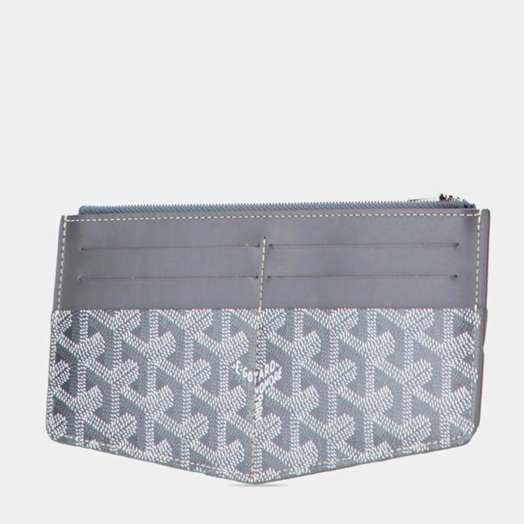 Pre Owned Goyard Insert Louise Business Card Case/Card Holder Gray Leather