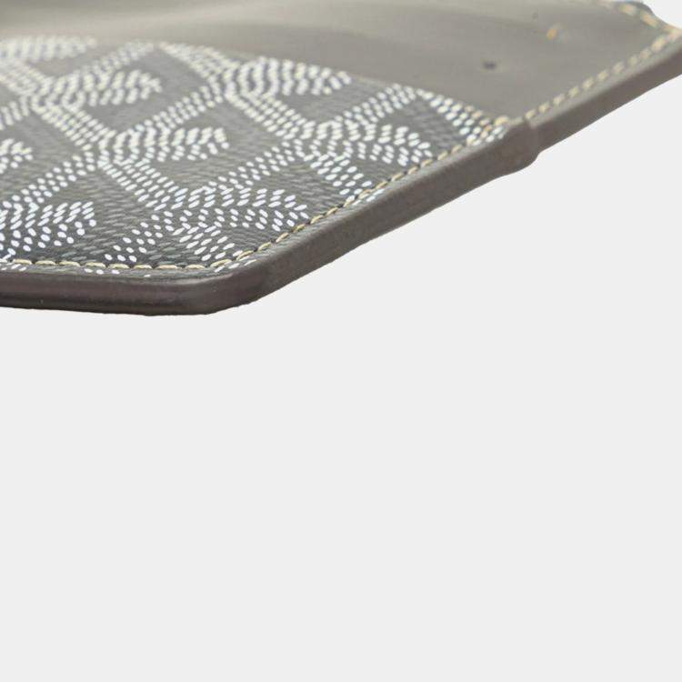 Pre Owned Goyard Insert Louise Business Card Case/Card Holder Gray Leather