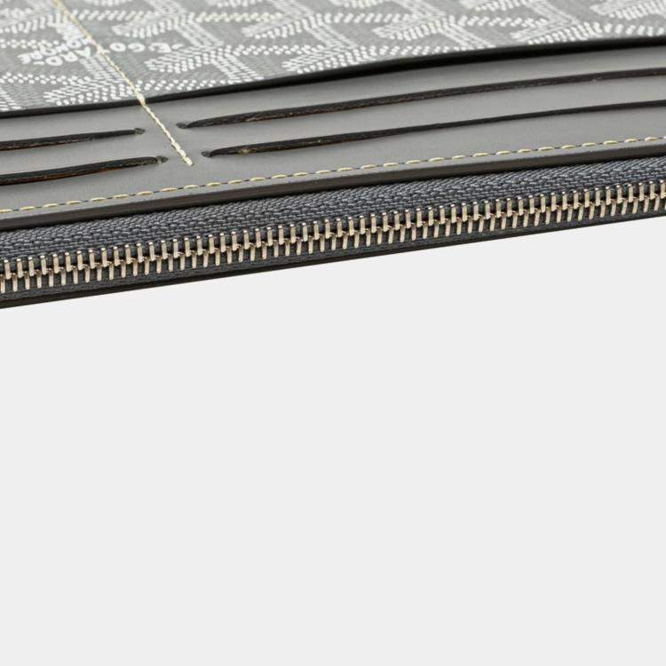 Pre Owned Goyard Insert Louise Business Card Case/Card Holder Gray Leather