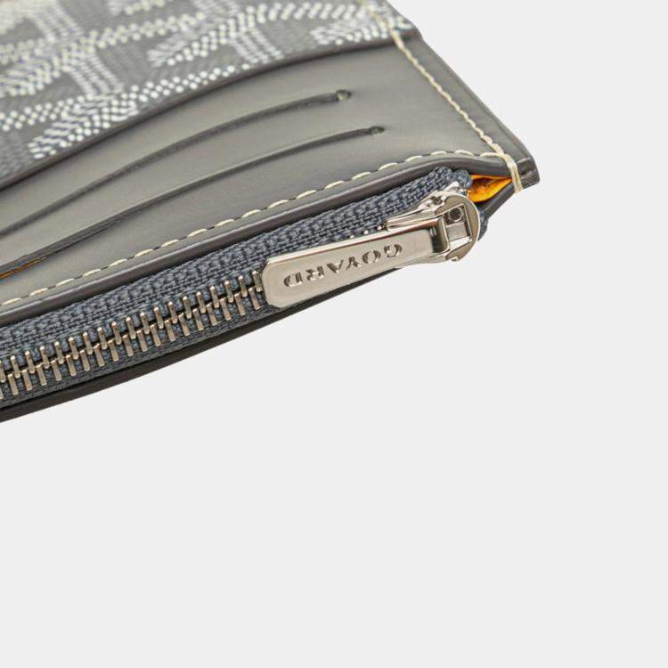 Pre Owned Goyard Insert Louise Business Card Case/Card Holder Gray Leather