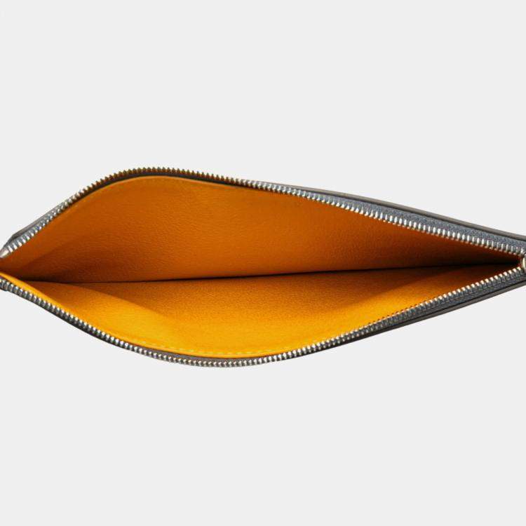 Pre Owned Goyard Insert Louise Business Card Case/Card Holder Gray Leather