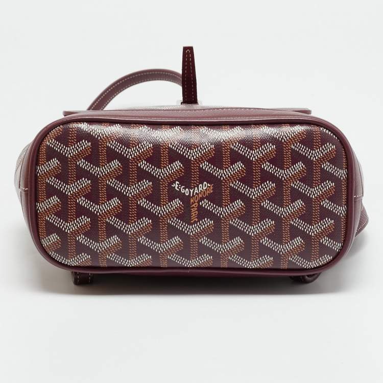 Pre Owned Goyard Alpin Mini Burgundy Goyardine Coated Canvas and Leather Backpack