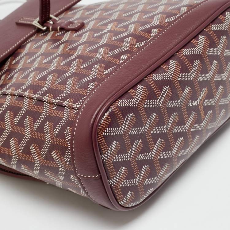 Pre Owned Goyard Alpin Mini Burgundy Goyardine Coated Canvas and Leather Backpack