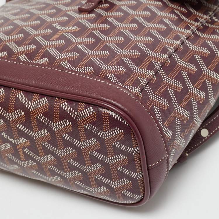 Pre Owned Goyard Alpin Mini Burgundy Goyardine Coated Canvas and Leather Backpack