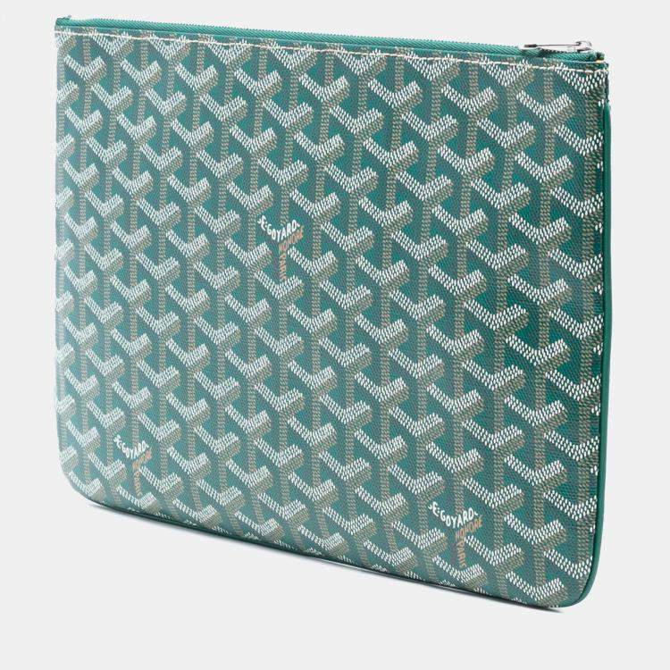 Pre Owned Goyard Green Goyardine Senat MM