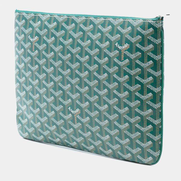 Pre Owned Goyard Green Goyardine Senat MM