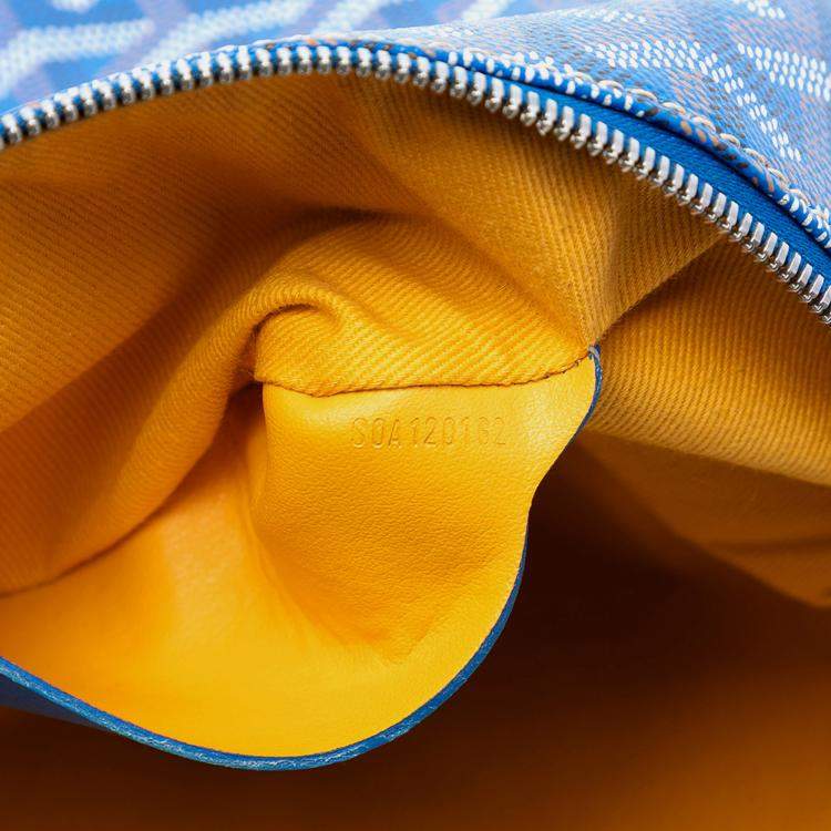 Pre Owned Goyard Blue Goyardine Senat MM