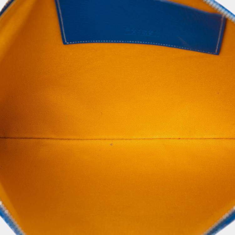 Pre Owned Goyard Blue Goyardine Senat MM