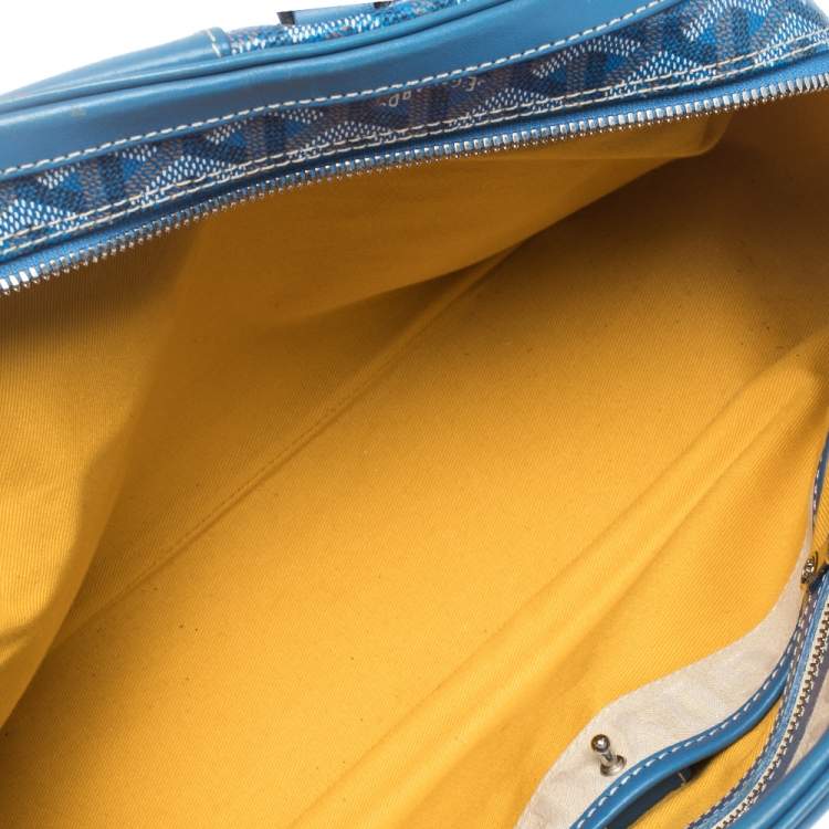 Pre Owned Goyard Blue Goyardine Coated Canvas and Leather St. Jeanne MM Bag