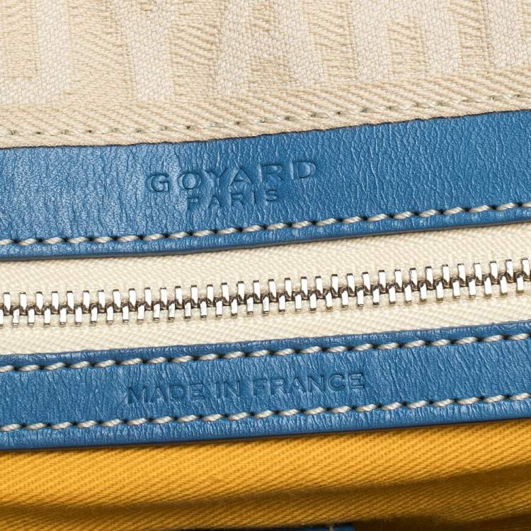 Pre Owned Goyard Blue Goyardine Coated Canvas and Leather St. Jeanne MM Bag