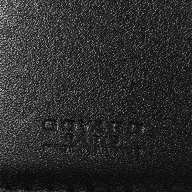 Pre Owned Goyard Black Coated Canvas Goyardine Tuileries Zip Compact Wallet
