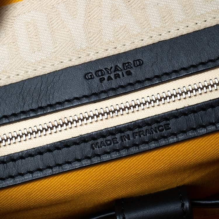 Pre Owned Goyard Black Goyardine  Coated Canvas and Leather St. Jeanne MM Bowler Bag