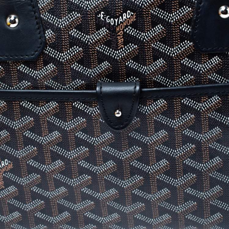 Pre Owned Goyard Black Goyardine  Coated Canvas and Leather St. Jeanne MM Bowler Bag