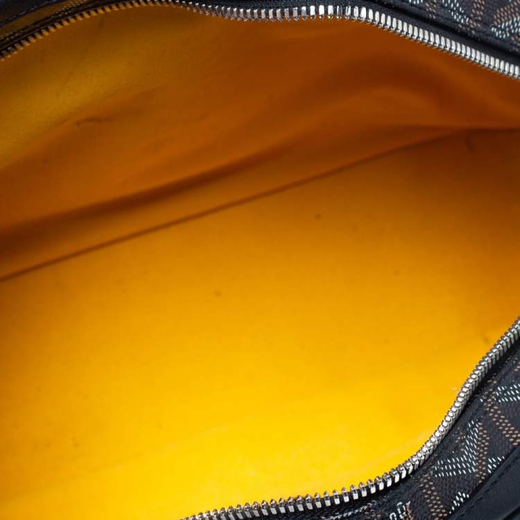 Pre Owned Goyard Black Goyardine  Coated Canvas and Leather St. Jeanne MM Bowler Bag