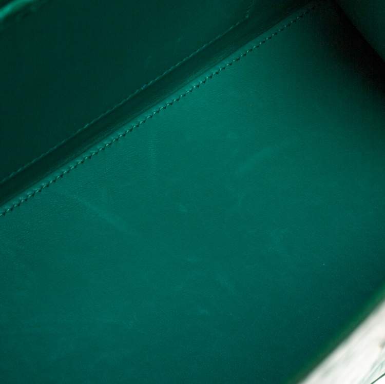 Pre Owned Goyard Green Crocodile Saigon PM Top Handle Bag