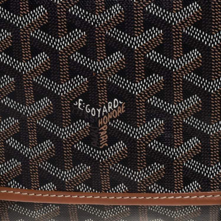 Pre Owned Goyard Brown Goyardine Coated Canvas and Leather Belvedere MM Saddle Bag