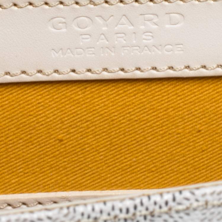 Pre Owned Goyard White Goyardine Coated Canvas and Leather Comores PM Tote