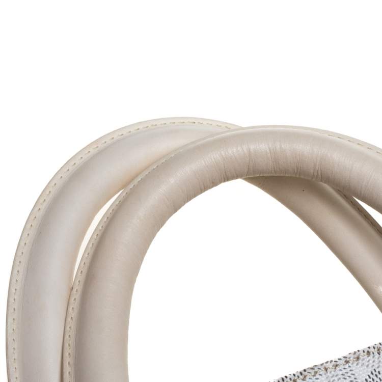 Pre Owned Goyard White Goyardine Coated Canvas and Leather Comores PM Tote