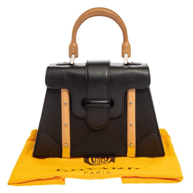 Pre Owned Goyard Black Leather PM Saigon Bag