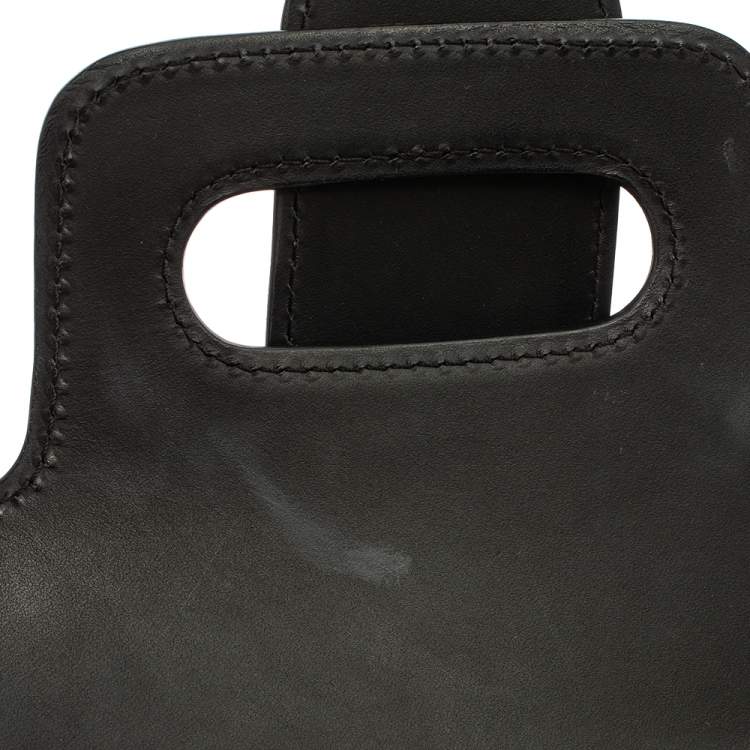 Pre Owned Goyard Black Coated Canvas and Leather PM Saigon Top Handle Bag