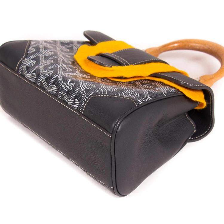 Pre Owned Goyard Grey Goyardine Canvas Saigon Top Handle Bag