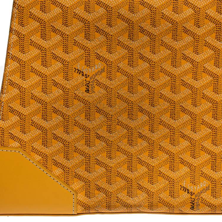 Pre Owned Goyard Yellow Coated Canvas and Leather MM Saigon Top Handle Bag