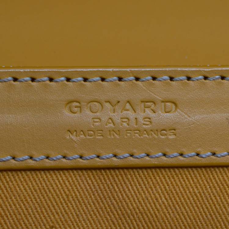 Pre Owned Goyard Yellow Coated Canvas and Leather MM Saigon Top Handle Bag